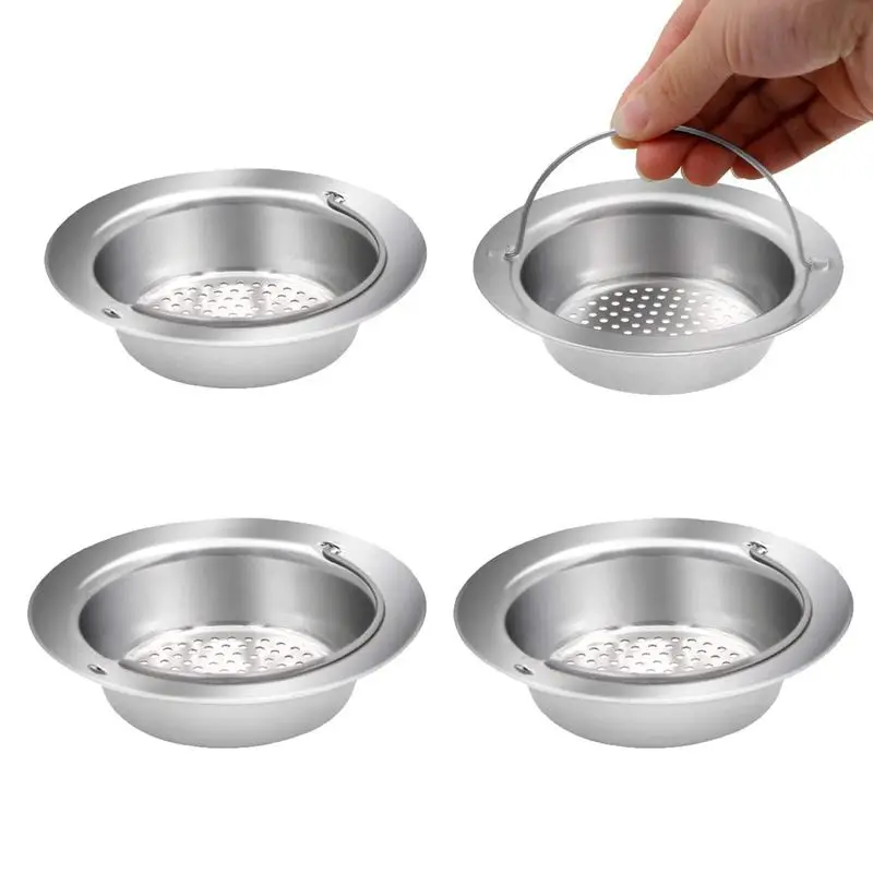 4pcs Stainless Steel Kitchen Sink Strainer with Protection of Small Trash Drain Strainer Basket Filter Screen