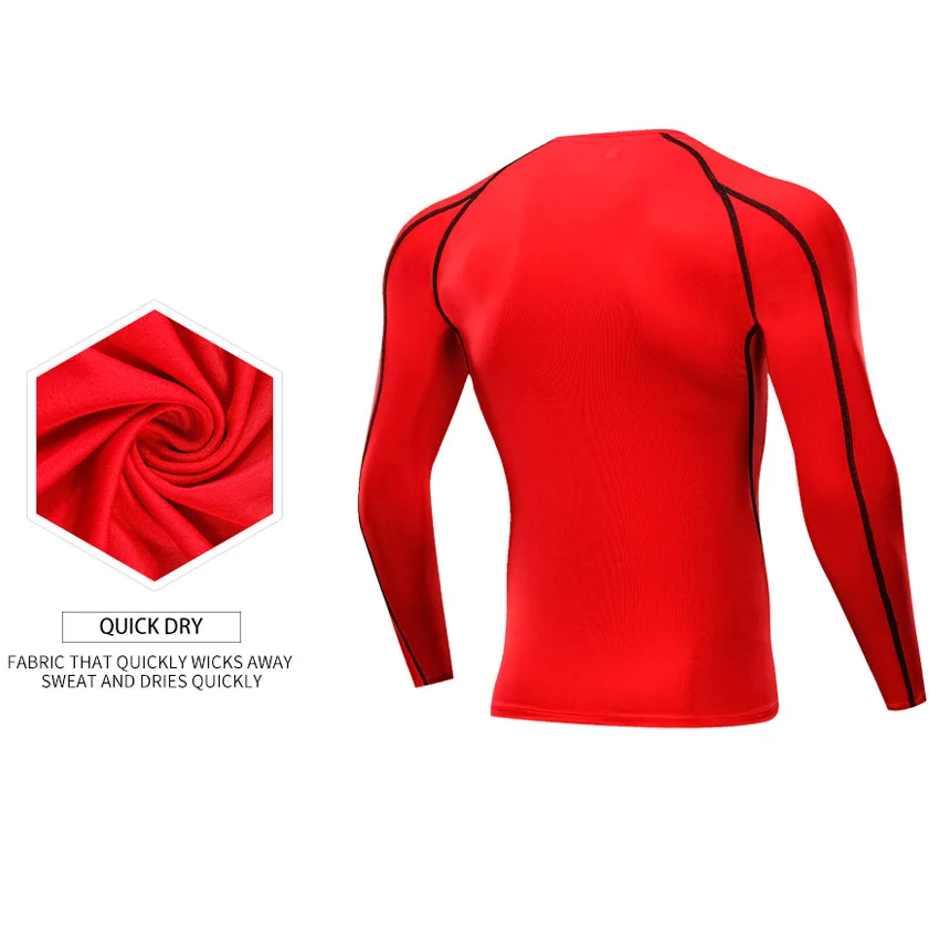 Outto Men's Cycling Base Layers Long Sleeves Compression Quick Dry Elastic Slim Jogging Training Breathable Bicycle Underwear