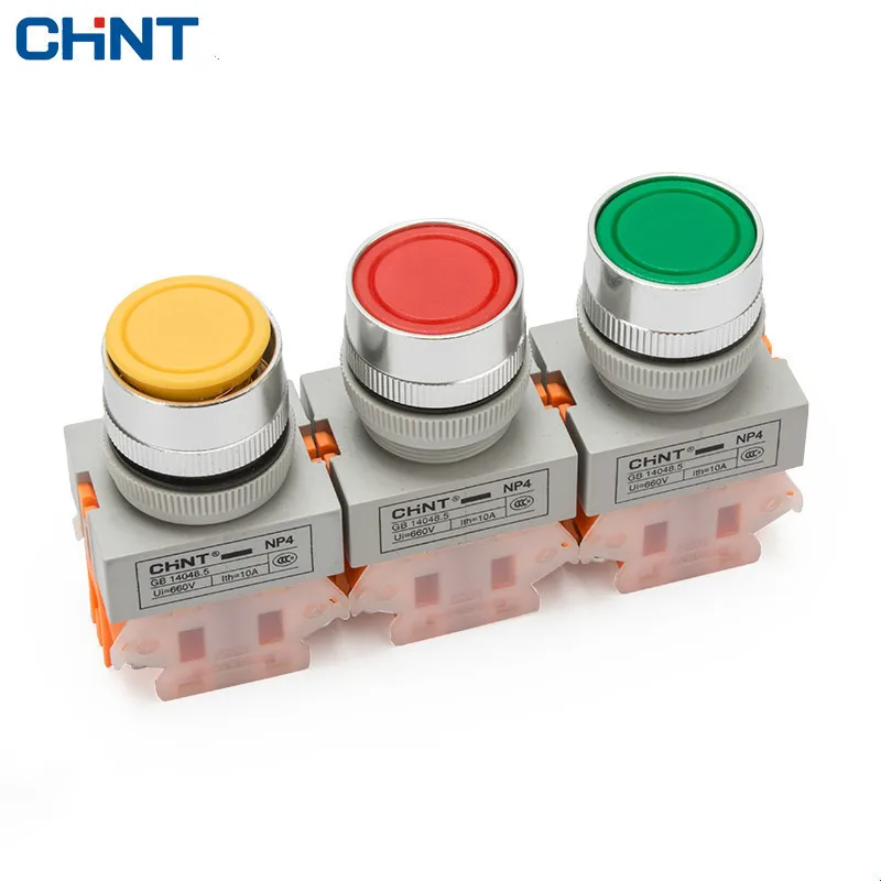 

CHINT Push Button Switch Since Lock Flat Button Switch NP4-11BNZS Protect Control Button One Open One Close
