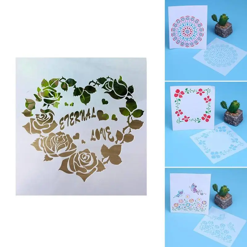 

13x13cm Diy Stencils For Painting Drawing Template Stamp Album Plantillas Stencil Manualidades Stencils For Walls 4 Optional