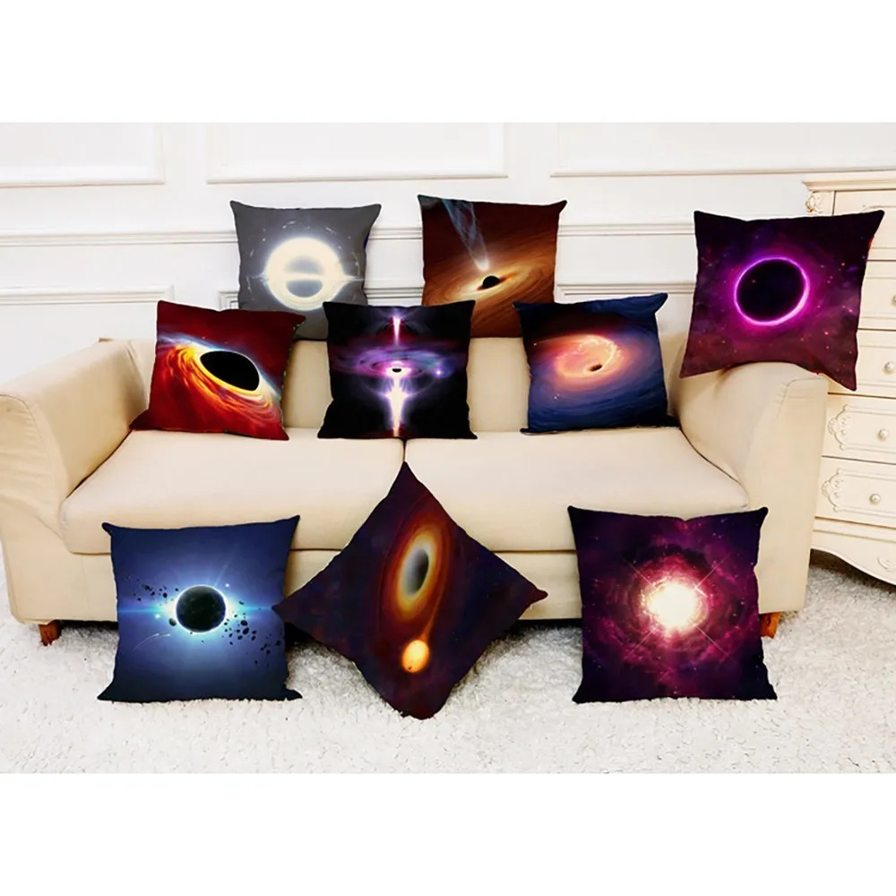 

Black Hole Cotton Pillow Cushion Pillow Star Universe Abstract Modern Minimalist Linen Cushion Home Seat Core Sofa Cushion