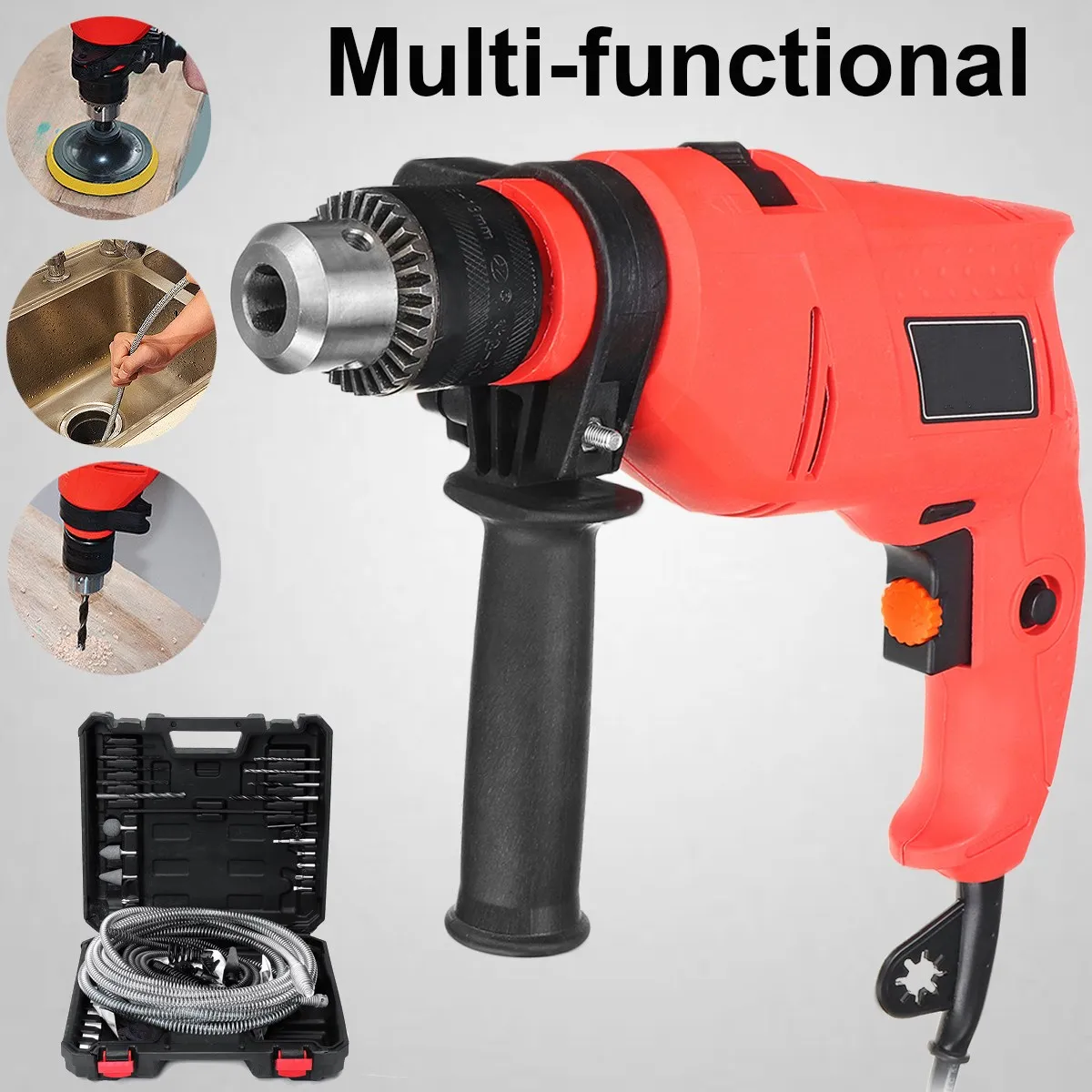 

NEW Multifunction Electric Drill Drain Plumbing Cleaning Tools Kit Auger Unclog Wire Drainer Power Drill