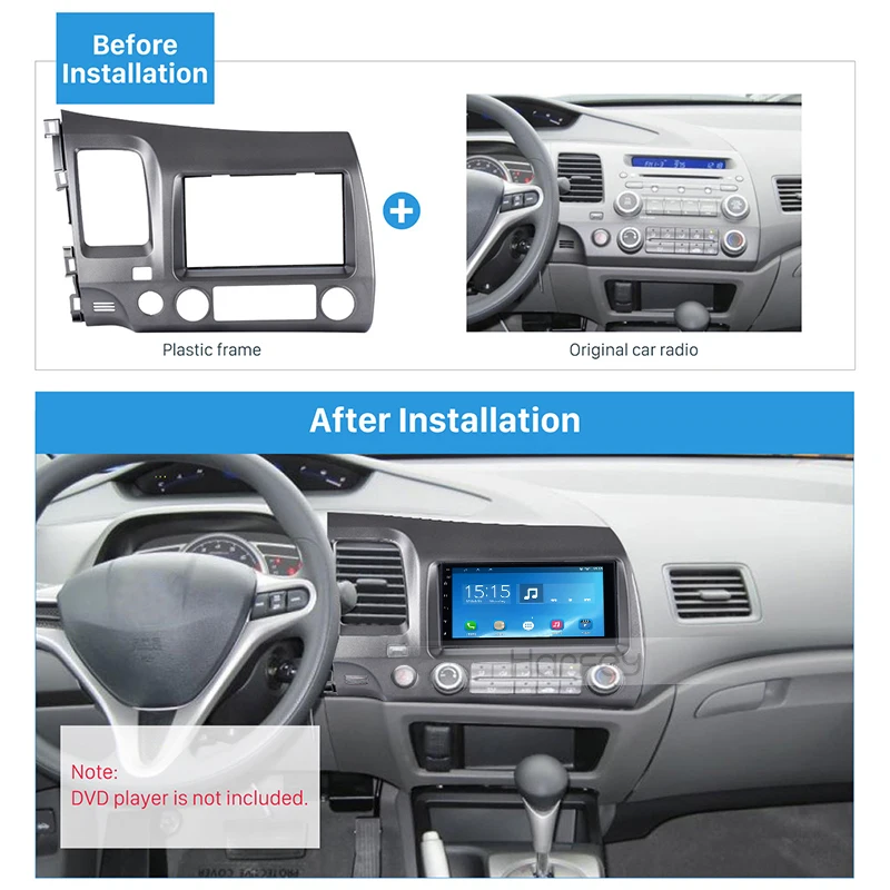 Комплект для автомагнитолы Harfey 2Din комплект обшивки Honda Civic LHD 2008 2009 2010 2011 с