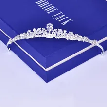 Простой кубический цирконий повязка на голову Модные Свадебные тиара корона принцессы с прозрачными жемчужинами Циркон головной убор коронета