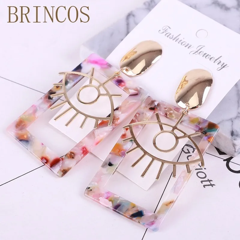 Женские акриловые серьги Boho роскошные с длинным кулоном из ацетата подарок для