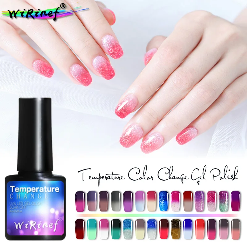 

WiRinef 8ml Temperature Nail Gel Polish Thermal Gel Lacquer Hybrid UV Chameleon Change Colors Varnish Polish Gel