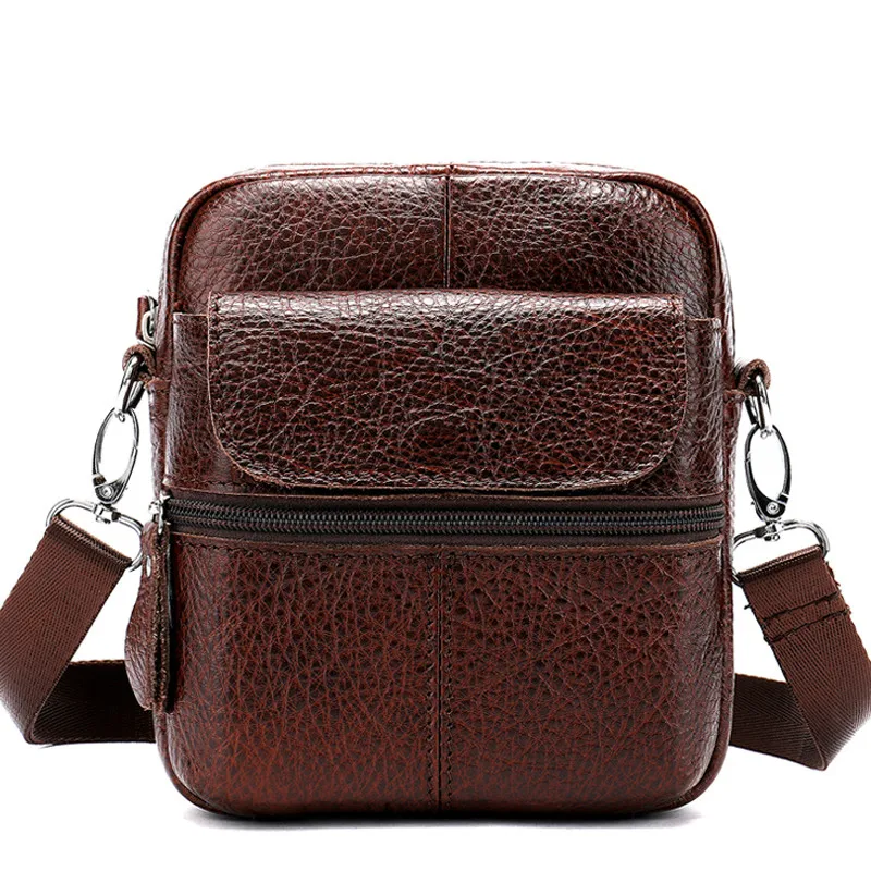 

2019 Newest Men's Genuine Leather Small Shoulder Bags Designer Male Crossbody Flap Bags For Messenger Handbags Women Leather Bag