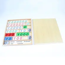 Montessori Mathematics Educational Materials Wooden Number Cards Counting Toy Banking Game Early Learning Toy for Chilren Kids