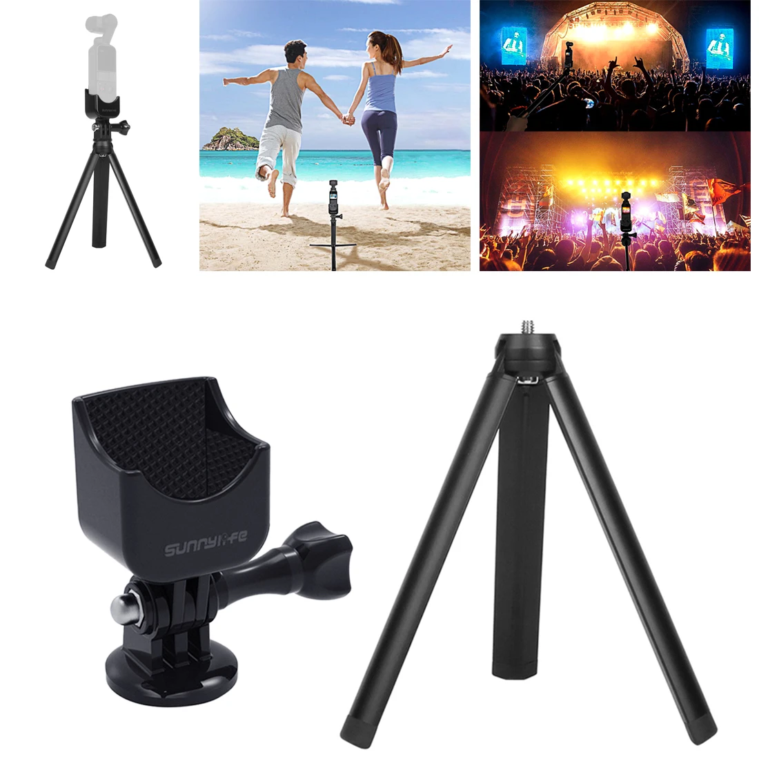 

Multifunction Adapter with 180 Degree Adjustable Aluminum Alloy Tripod 1/4 Inch Interface for DJI OSMO Pocket for GOPRO Adapter
