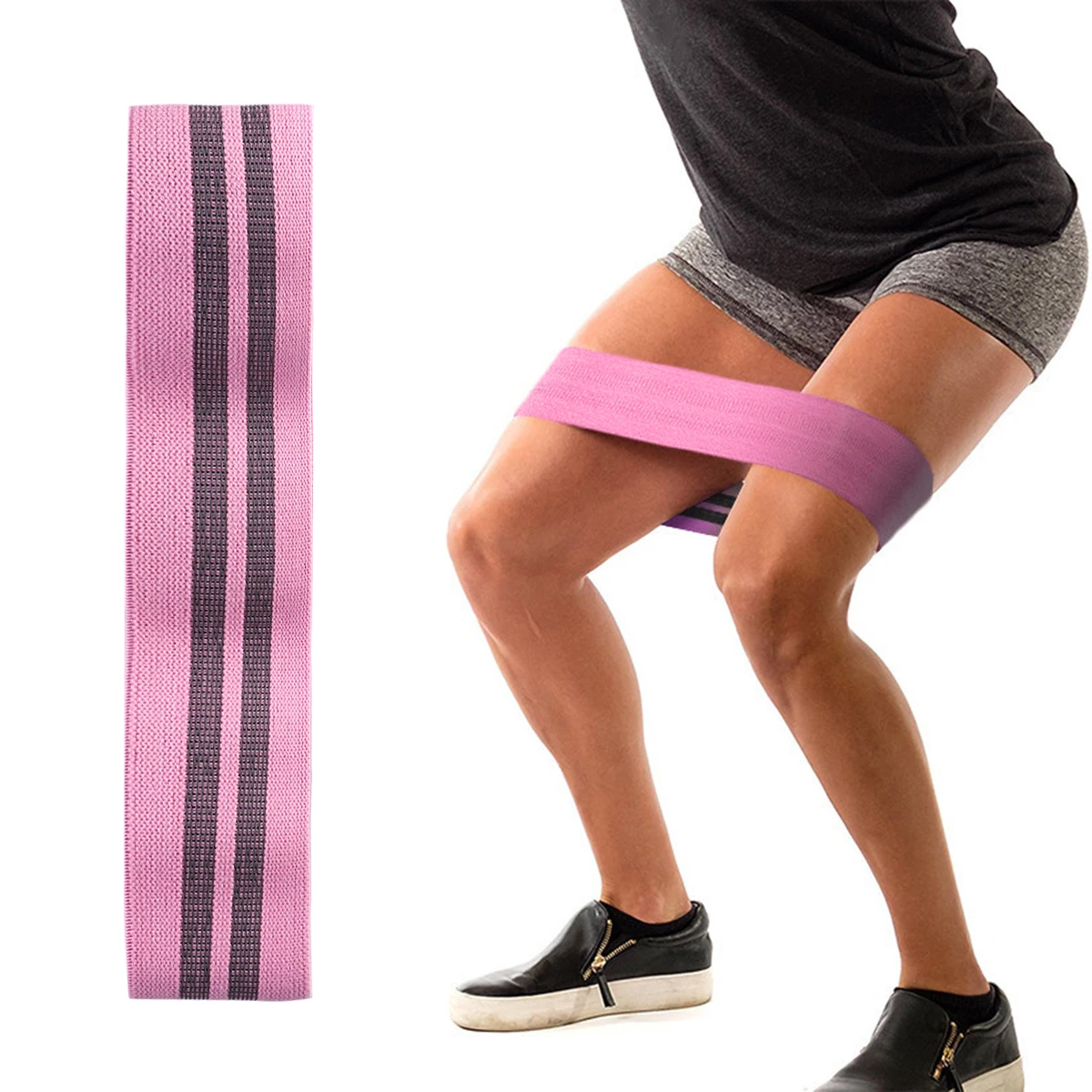 

1pc Hip Elastic Band Pink Active Squats Butt Lifting Booty Builder Hip Strap Resistance Bands for Exercise Workout Yoga