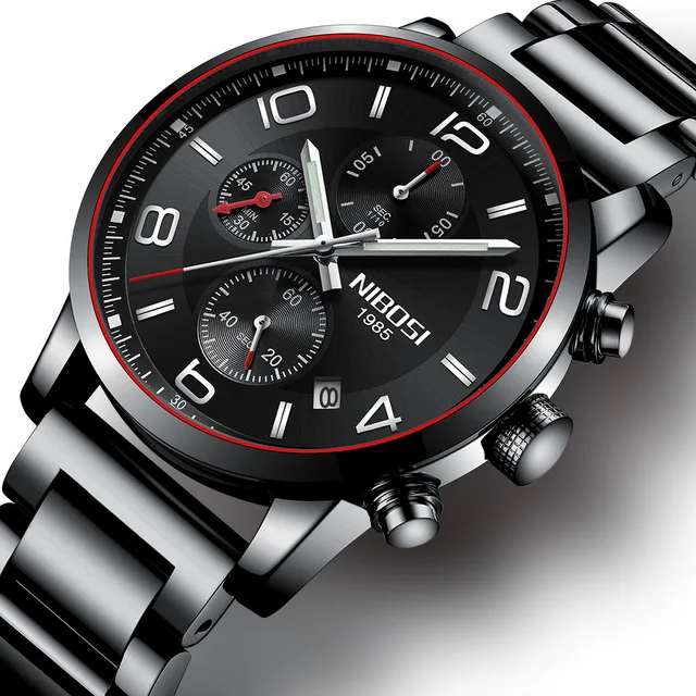 

Multifunction Chronograph Quartz Clock Stainless Steel Band Men's Top Brand Luxury Business Watches