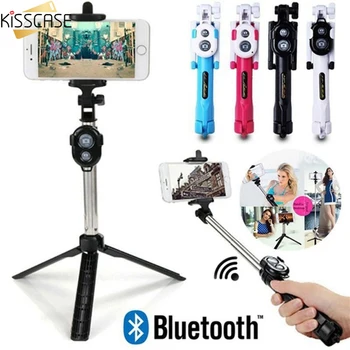 

KISSCASE Multifunction Bluetooth Wireless Remote Selfie Stick for iPhone Handheld Shutter Foldable Tripod Monopod for Smartphone