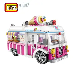 Loz игрушки конструктор мобильное мороженое хот дог грузовик игрушка для детей девочки мальчики различные реалистичные детали техника