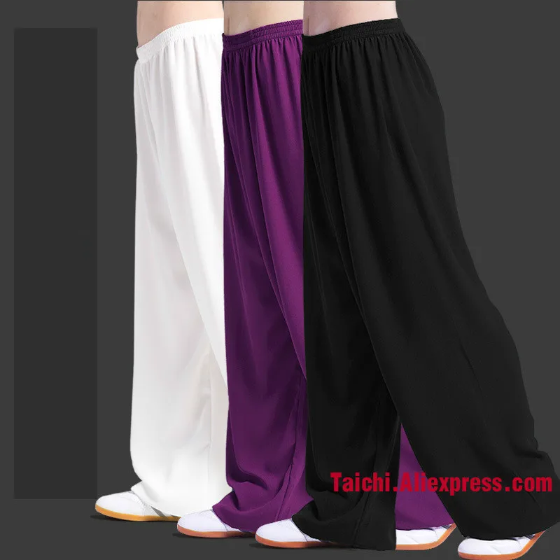 Elasticity Pants Male Tai Chi Clothing Practice Pants Woman Martial Art Pants Stretch Kung Fu Pants Quick Drying 8 Colors