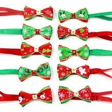 100PCS/Pack Christmas Holiday Pet Cat Dog Collar Bow Tie Adjustable Neck Strap Cat Dog Grooming Accessories Pet Supplies 