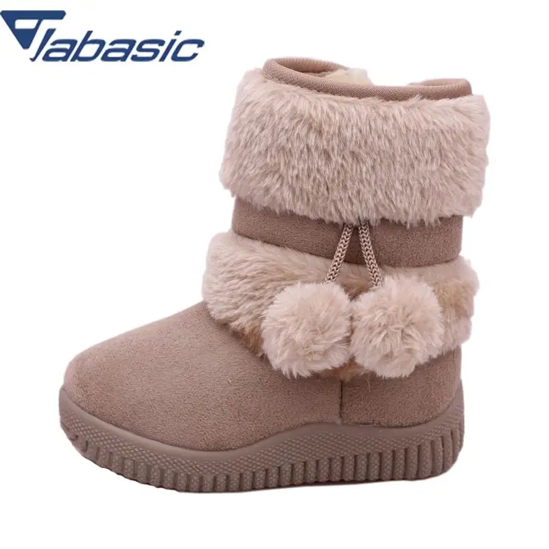 

JABASIC Children Winter Warm Shoes Girls Snow Boots Plush Warm Cartoon Rabbit Girls Snow Boots Soft Bottom Non-slip Snow Botas