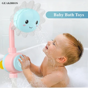 

Baby Bath Toy Bathtub Showers Bathing Spray with Spout Hand Suction Faucet Play Bathroom Water Toys For Toddler Infant Boys Girl