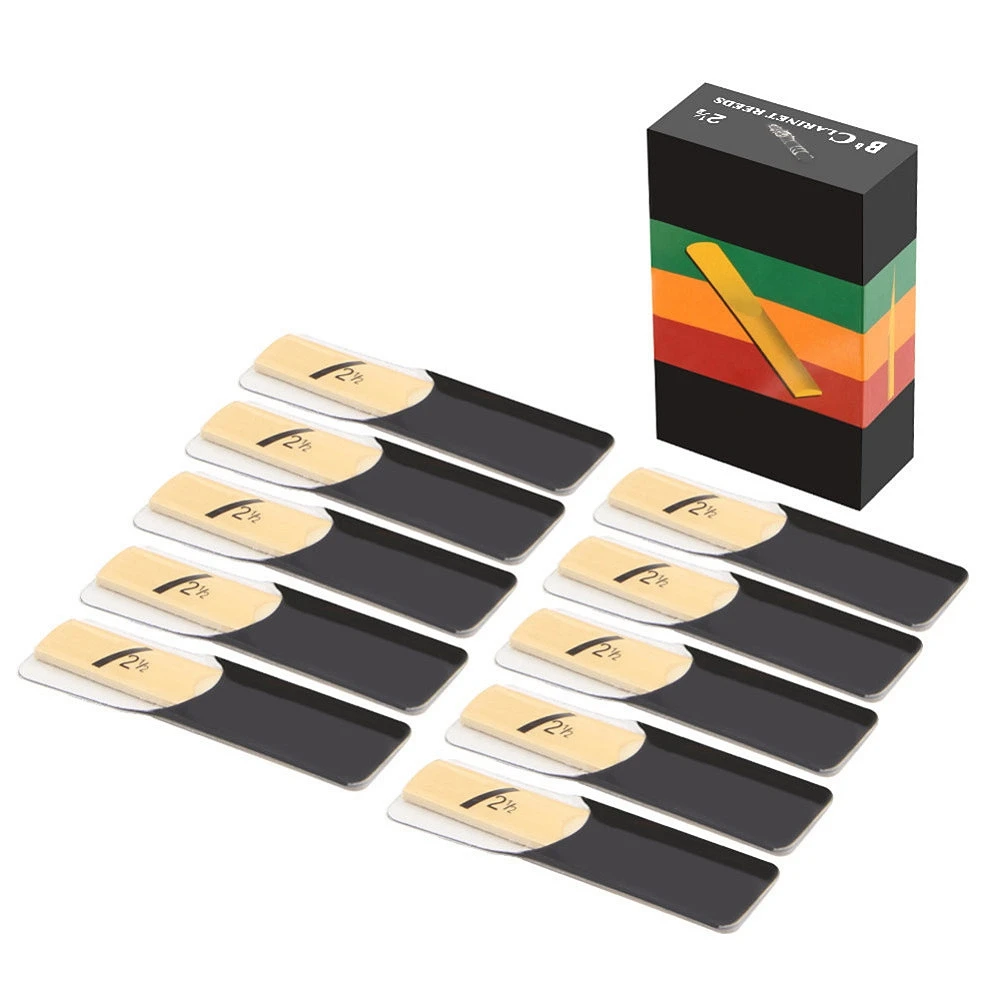

SEWS-10Pcs Bb Clarinet Reeds Strength 2.5 2-1/2 Reed Bamboo Woodwind Instrument Parts & Accessories