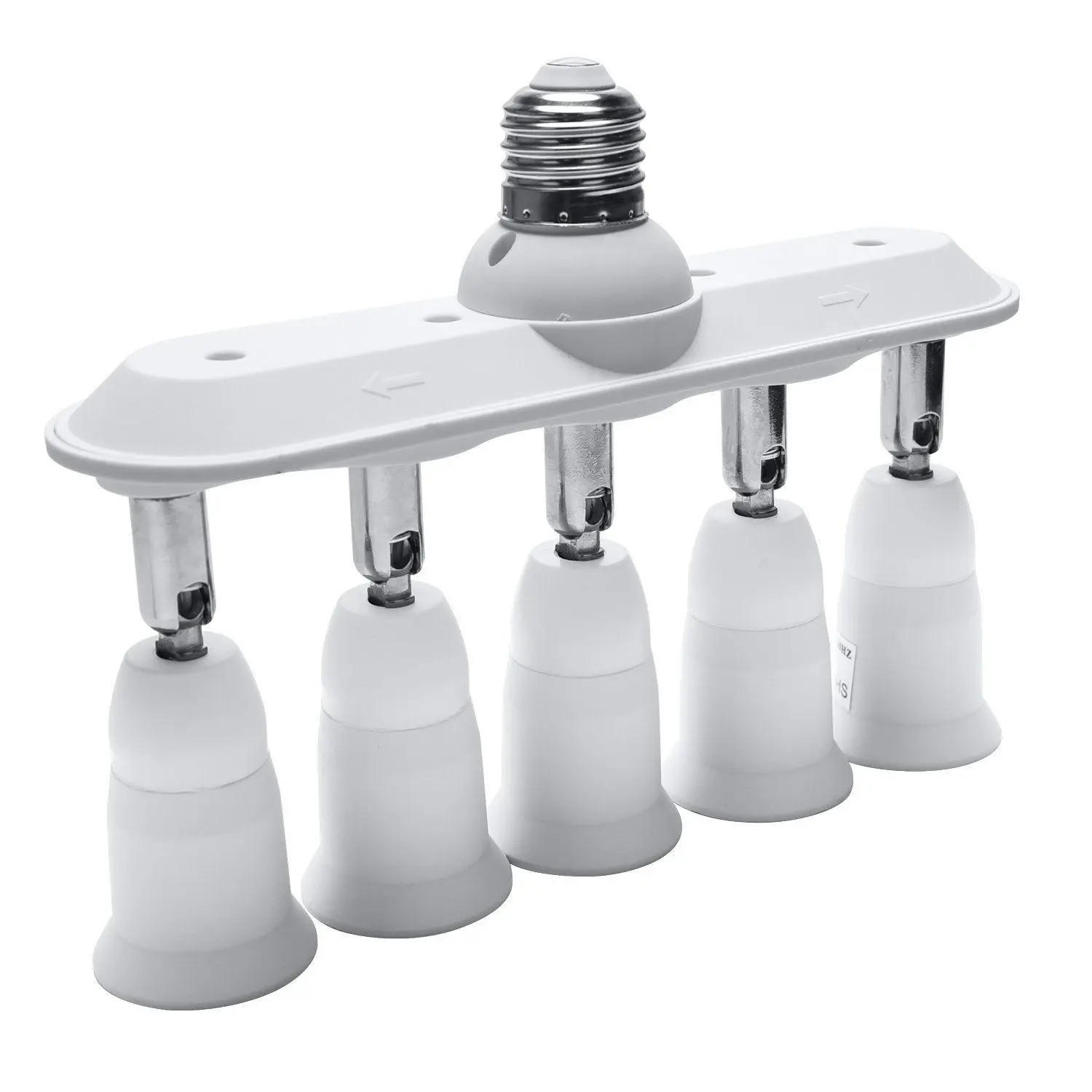 

5 in 1 E26 E27 Adapter Converter Horizontal Designed 360 Degrees Adjustable 180 Degree Bendable Light Socket Splitter