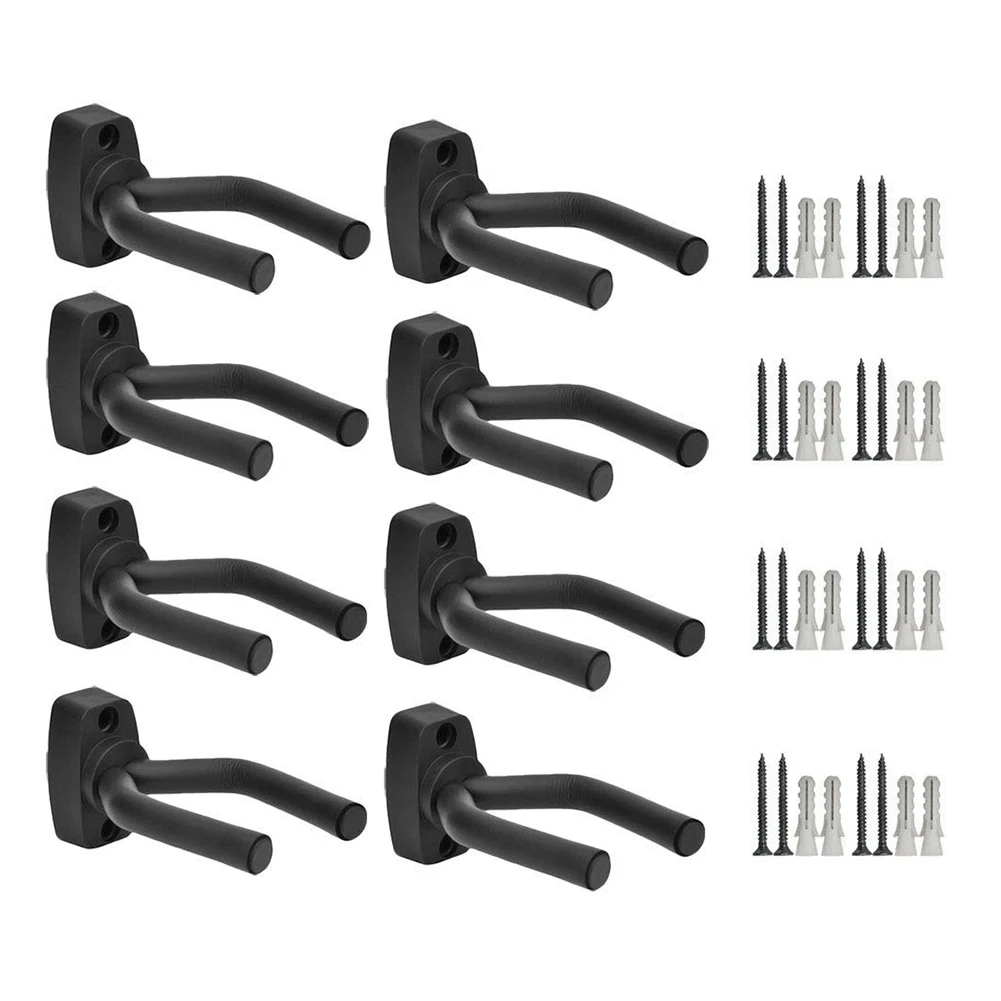 

8 x Guitar Hanger Hook Holder Wall Mount Display Acoustic Guitar Stand Ukulele Bass Mandolin Banjo Wall Mounts Hangers Black
