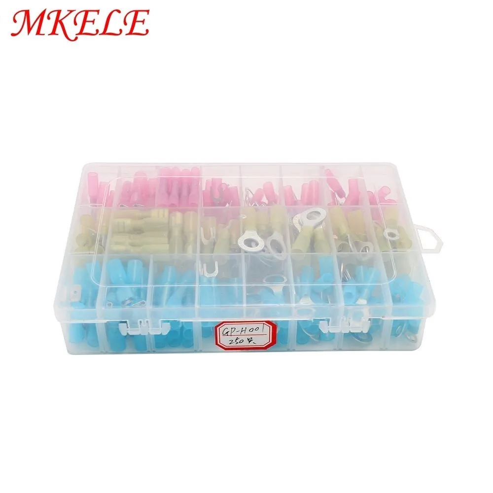 

250pcs/Box Assorted Insulated Electrical Wire Terminals Crimp Connector Spade