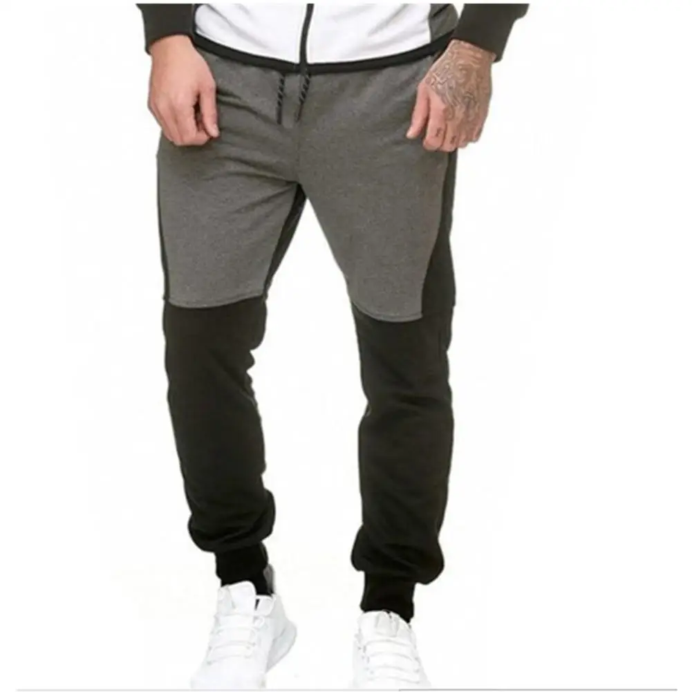 MISSKY Men Pants Mixed Color Casual Winter Warm Fleece Stitching Sports | Мужская одежда