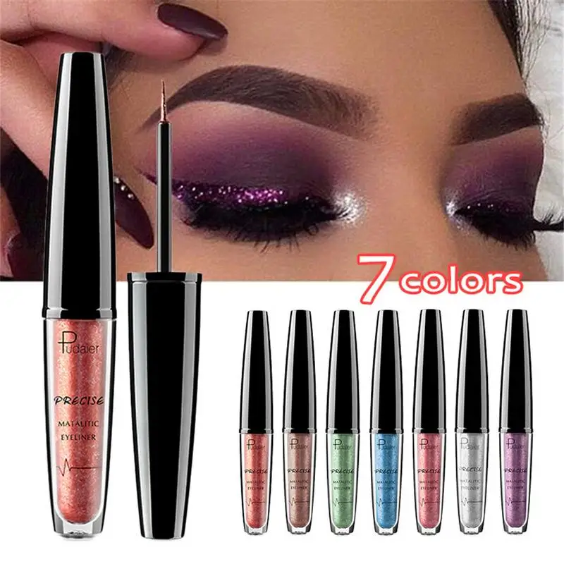 

Pudaier Liquid Glitter Eyeliner Make Up Beauty Comestics Long Lasting Waterproof Eye Liner Shimmer Metallic Eye Liner Makeup Pen