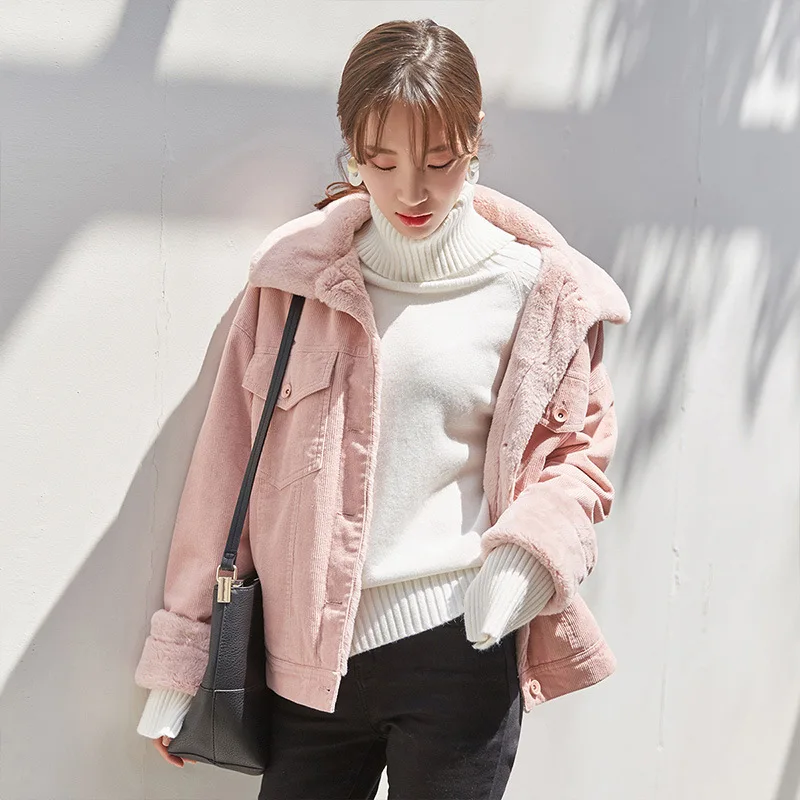 

2019 Direct Selling Regular Full Jaqueta Feminina Casaco Feminino Jacket Add Wool Jacket Female New Autumn/winter Loose Casual