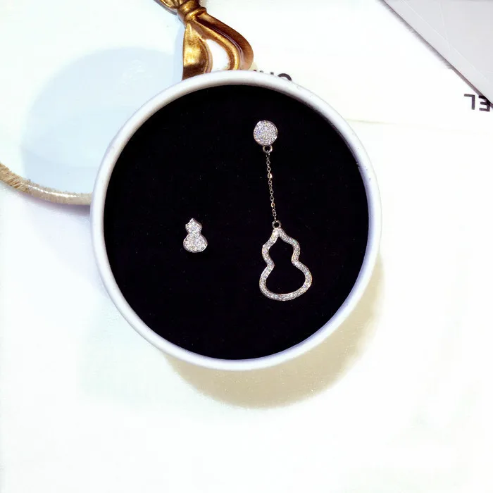 1 пара креативный Циркон высокого качества Асимметричная Тыква длинные серьги с кисточками женские ювелирные изделия