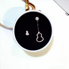 1 пара креативный Циркон высокого качества Асимметричная Тыква длинные серьги с кисточками женские ювелирные изделия