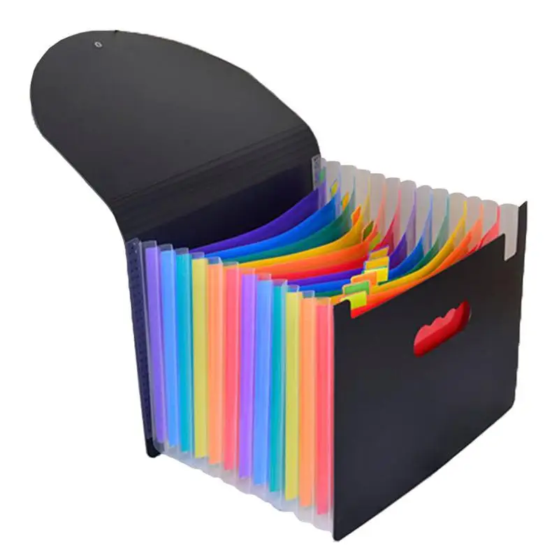 Expanding File Folder 13 Pockets With Lid A4 Size Portable Accordion ...