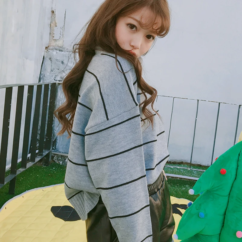 2018 New Arrival Women Casual Pullovers Sweaters Knitted Sweater Autumn Loose Striped Turtleneck Sweaters 6 Colors 2018 New Arrival Women Casual Pullovers Sweaters Knitted Sweater Autumn Loose Striped Turtleneck Sweaters 6 Colors