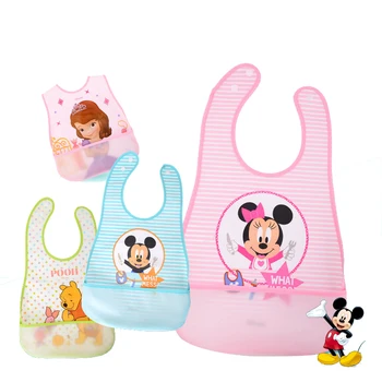 

Disney Water-proof Baby Bibs Mickey Burp Saliva Towel Minnie Cartoon Children Cloths Cotton Boy And Girl Bib Babador Accessories