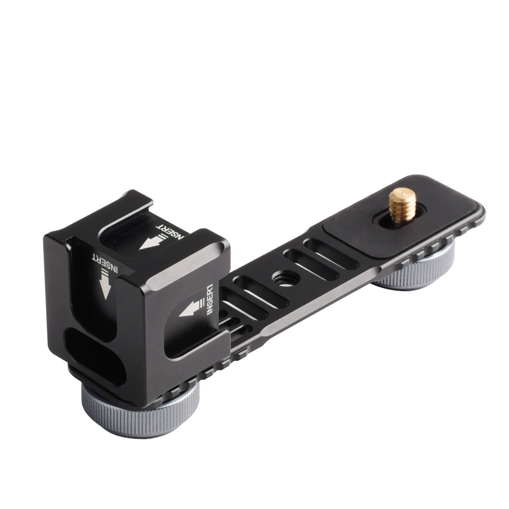 

Aluminium Alloy 91g Gimbal Extention Bar Bracket Adapter for LED Video Light Microphone with 4 Cold Shoe Mount 1/4 Inch Screw