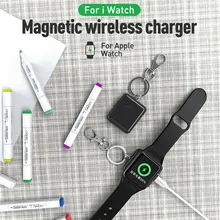 Portable Magnetic Wireless Charger for Apple Watch Series 4 3 2 1 Metal + Tempered Glass