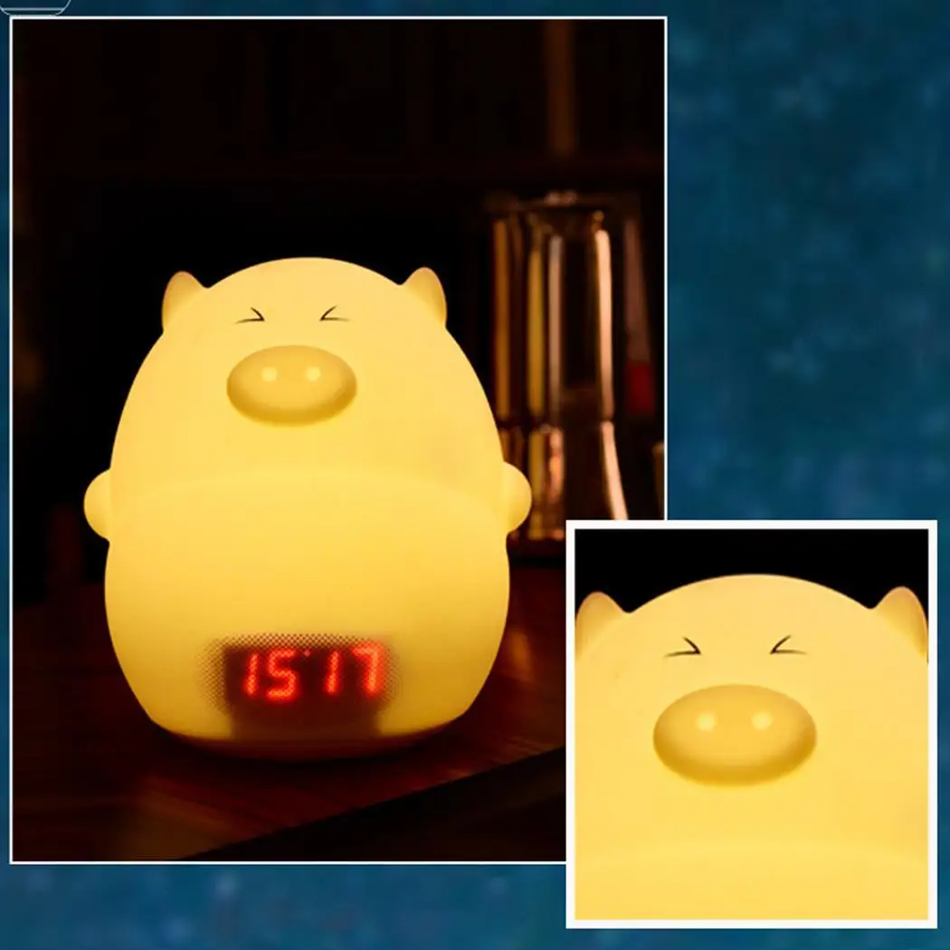 Зарядка через usb светодиодный ночник будильник дома спальня и т. д. часы Дети 1 2 Вт