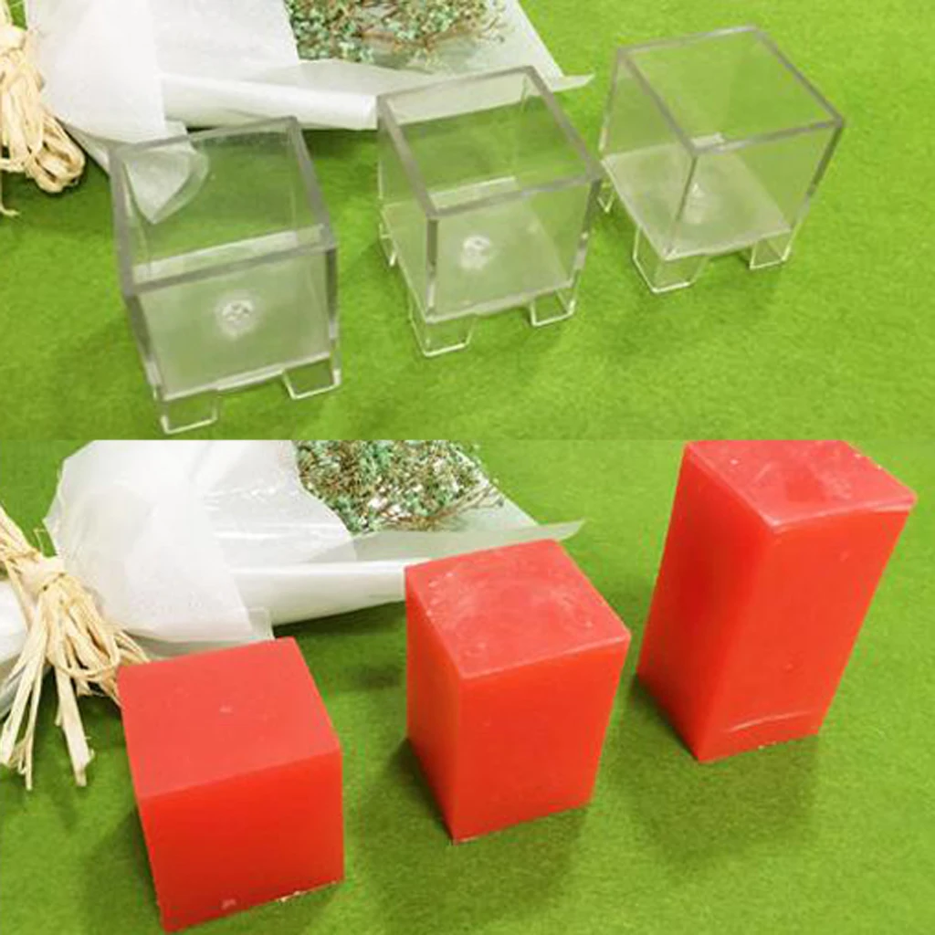 

Durable and High Temperature Resistance Plastic Square Cube Shape Candle Making Mold Soap Mold Tool Diy Candle