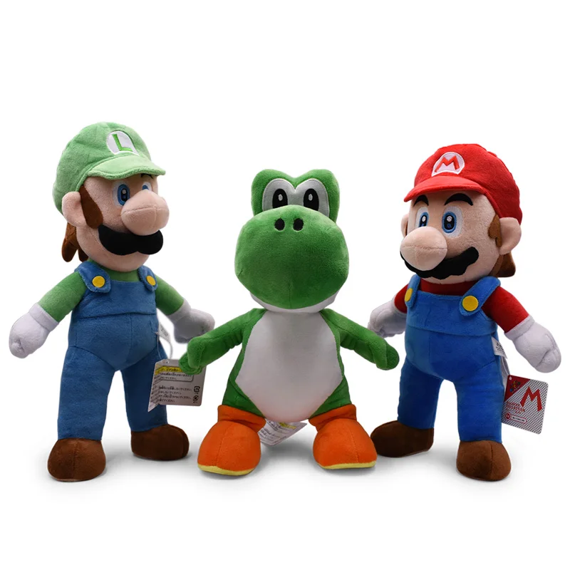 3 вида стилей Аниме Super Mario Bros стоящая Yoshi Luigi плюшевая кукла плюшевые мягкие с наполнением детские игрушки отличный подарок на Рождество для детей