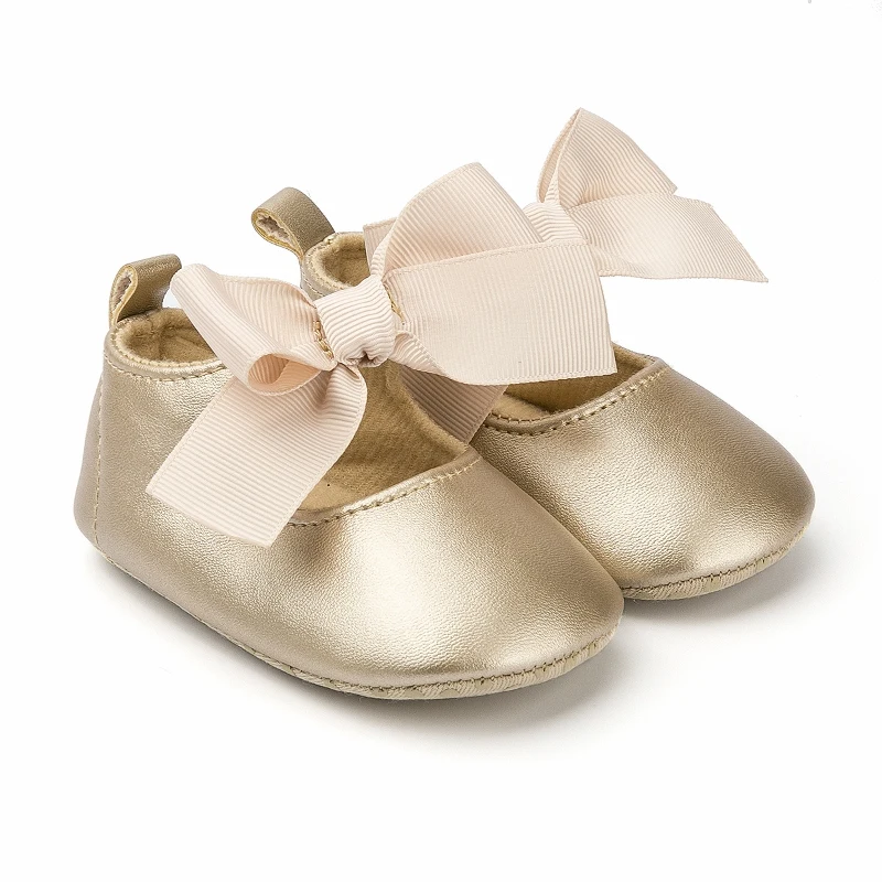 

Baby Shoes For Girl Gold Bow Prewalkers Baby Booties Toddler Moccasins Baby Schoenen Scarpe Neonata Chaussure Fille Spor ayakkab