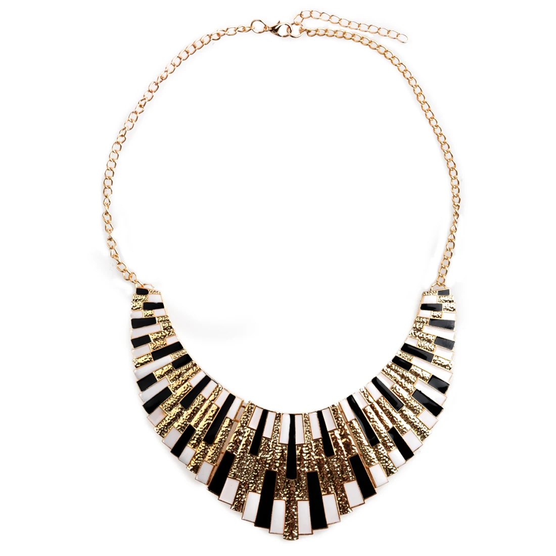 

Chain Necklace fancy Necklace Jewelry Vintage Gold Necklace Bohemian Style Woman Gift black and white