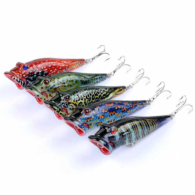 5 шт./лот Topwater Popper рыболовная приманка 8 см/12 4 г искусственная жесткая свимбейт Whopper кренкбейты рыба приманки 6