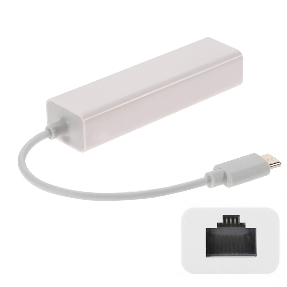 Адаптер локальной сети CYSM USB-C Type-C (папа) на 100 м Gigabit Ethernet для ноутбуков и ПК белый |