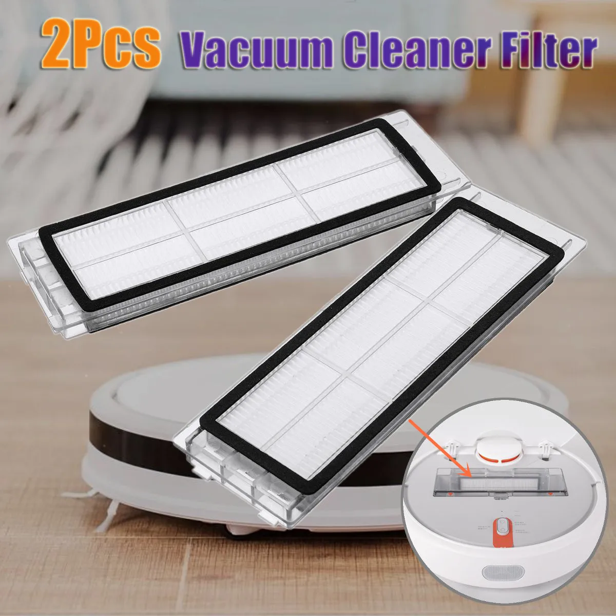 2Pcs Suitable for Robotic Vacuum Cleaner robotic parts Pack HEPA Filter