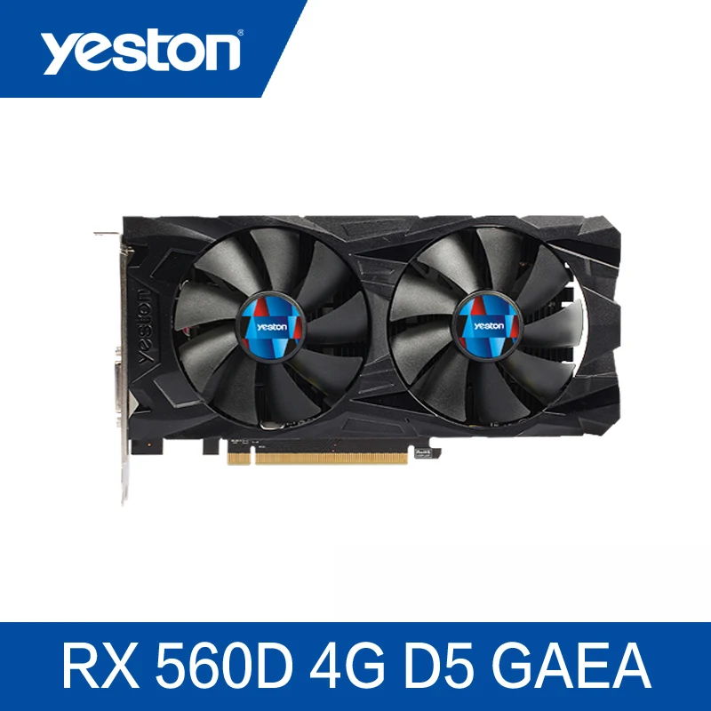 Yeston Radeon Rx560D 4 ГБ Gddr5 Pci Express 3,0 Directx12 видеоигровая видеокарта внешняя видеокарта для рабочего стола