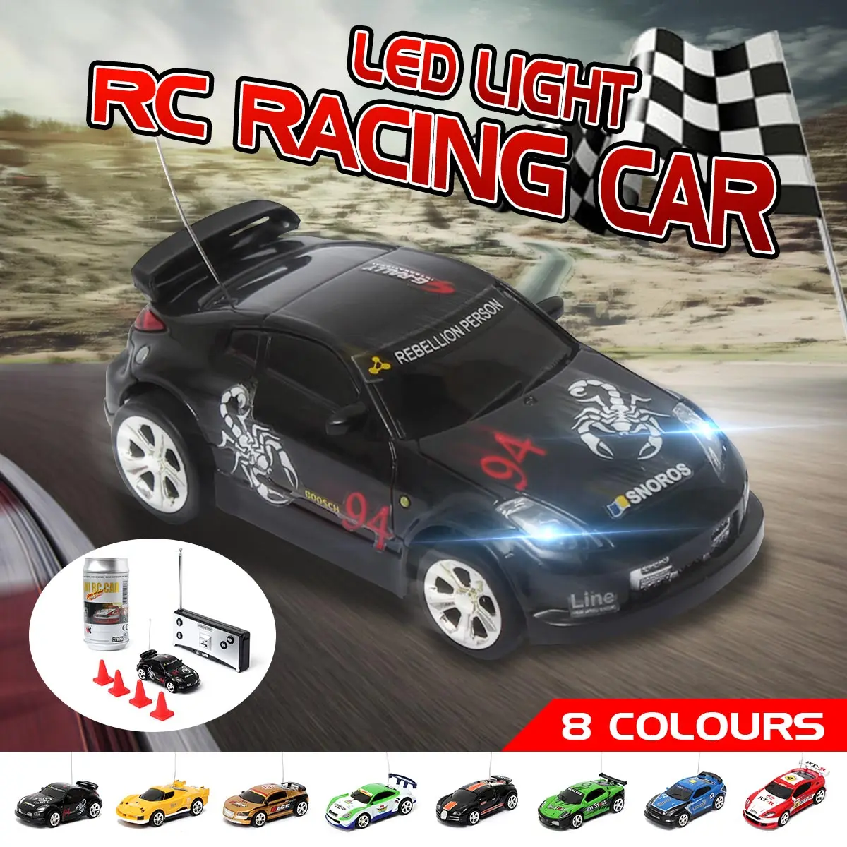 

8 Colors Coke Can Mini Ratio 1:58 RC Car Vehicle Radio Remote Control Micro Racing Car 4 Frequencies For Kids Presents Gifts
