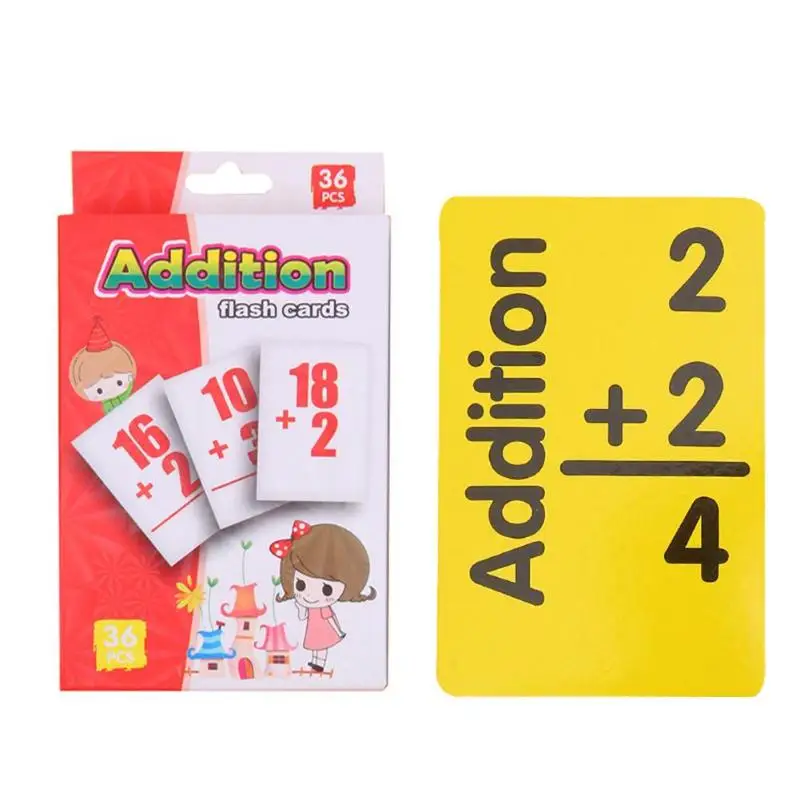 36 unids/set niños bebé matemáticas aprender inglés aritmética tarjetas Montessori Educativos del bebé de aprendizaje educativo juego de mesa rompecabezas de juguete