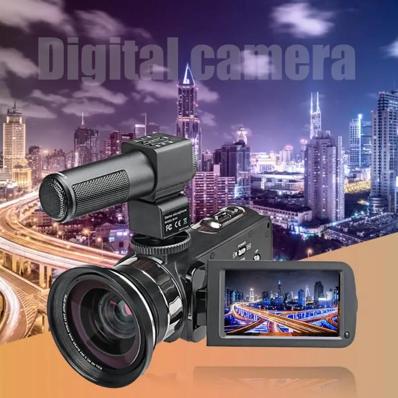 

P13 WIFI Digital Camera 4K 2160P HD 48MP 16X Zoom Webcam+DV Bag+MIC+Fill-in Light+Wide Angle Lens Set Camcorders
