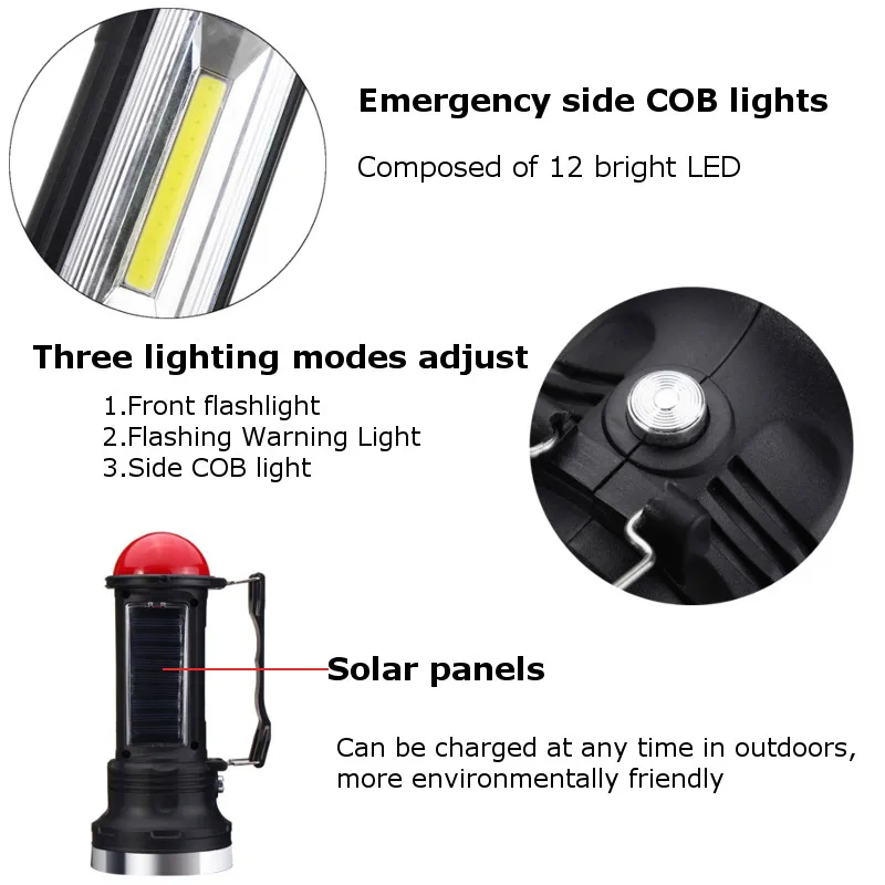 4 кнопки солнечной энергии лампа аккумуляторная батарея COB светодиодный светильник вспышка на открытом воздухе кемпинг палатка светильник фонарь лампа