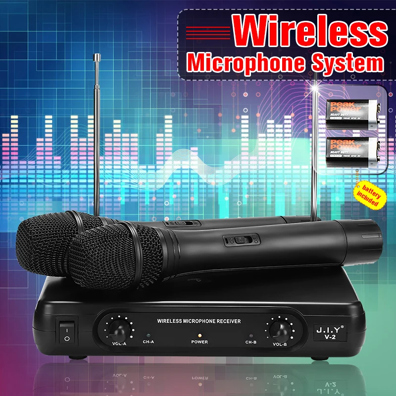 

KINCO High-fidelity Dynamic Microphone US Wireless Microphone System Operating Range 100M Large Receiving Range Portable Audio