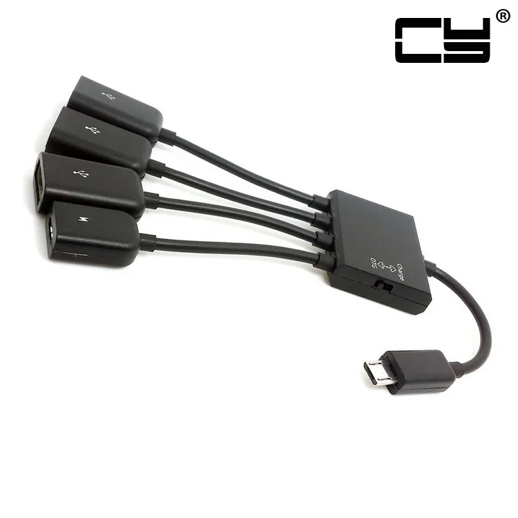

Micro USB Host OTG 3 Port Hub Adapter Cable with Power for Galaxy i9500 Note2 N7100 Note3 N9000 & S5 i9600 Cell Phone & Tablet
